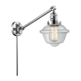 Innovations Lighting Small Oxford Single Light 25" Tall Hardwired or Plug-In Wall Sconce / Pendant Polished Chrome / Clear