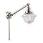Innovations Lighting Small Oxford Single Light 25" Tall Hardwired or Plug-In Wall Sconce / Pendant Polished Nickel / Clear