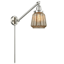 Innovations Lighting Chatham Single Light 25" Tall Hardwired or Plug-In Wall Sconce / Pendant Satin Brushed Nickel / Mercury Fluted