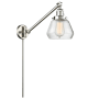 Innovations Lighting Fulton Single Light 25" Tall Hardwired or Plug-In Wall Sconce / Pendant Satin Brushed Nickel / Clear