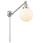Innovations Lighting Beacon Single Light 8" Wide Wall Sconce / Pendant Brushed Satin Nickel / Matte White