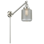 Innovations Lighting Stanton Single Light 25" Tall Hardwired or Plug-In Wall Sconce / Pendant Brushed Satin Nickel / Wire Mesh