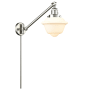 Innovations Lighting Small Oxford Single Light 25" Tall Hardwired or Plug-In Wall Sconce / Pendant Brushed Satin Nickel / Matte White