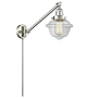 Innovations Lighting Small Oxford Single Light 25" Tall Hardwired or Plug-In Wall Sconce / Pendant Brushed Satin Nickel / Clear