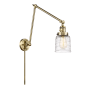 Innovations Lighting Bell 30" Tall Hardwired or Plug-In Wall Sconce Antique Brass / Deco Swirl