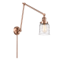 Innovations Lighting Bell 30" Tall Hardwired or Plug-In Wall Sconce Antique Copper / Deco Swirl