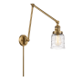 Innovations Lighting Bell 30" Tall Hardwired or Plug-In Wall Sconce Brushed Brass / Deco Swirl
