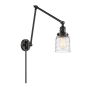Innovations Lighting Bell 30" Tall Hardwired or Plug-In Wall Sconce Matte Black / Deco Swirl