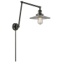Innovations Lighting Halophane Single Light 30" Tall Plug-In Wall Sconce Oiled Rubbed Bronze / Halophane
