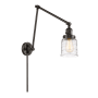 Innovations Lighting Bell 30" Tall Hardwired or Plug-In Wall Sconce Oil Rubbed Bronze / Deco Swirl