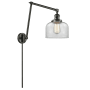 Innovations Lighting Large Bell Single Light 30" Tall Wall Sconce Oiled Rubbed Bronze / Clear