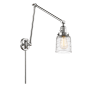 Innovations Lighting Bell 30" Tall Hardwired or Plug-In Wall Sconce Polished Chrome / Deco Swirl
