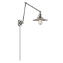 Innovations Lighting Halophane Single Light 30" Tall Plug-In Wall Sconce Satin Brushed Nickel / Halophane