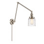 Innovations Lighting Bell 30" Tall Hardwired or Plug-In Wall Sconce Brushed Satin Nickel / Deco Swirl