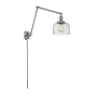 Innovations Lighting Large Bell Single Light 30" Tall Wall Sconce Satin Brushed Nickel / Seedy