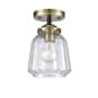 Innovations Lighting Chatham 6" Wide Semi-Flush Ceiling Fixture Black Antique Brass / Clear