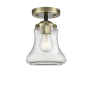 Innovations Lighting Bellmont 6" Wide Semi-Flush Ceiling Fixture with 9" Height Black Antique Brass / Clear