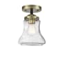 Innovations Lighting Bellmont 6" Wide Semi-Flush Ceiling Fixture with 9" Height Black Antique Brass / Seedy