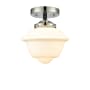 Innovations Lighting Small Oxford 8" Wide Semi-Flush Ceiling Fixture Black Polished Nickel / Matte White