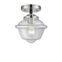 Innovations Lighting Small Oxford 8" Wide Semi-Flush Ceiling Fixture Black Polished Nickel / Clear