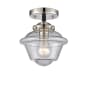 Innovations Lighting Small Oxford 8" Wide Semi-Flush Ceiling Fixture Black Polished Nickel / Seedy