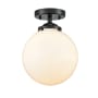 Innovations Lighting Beacon Single Light 8" Wide Semi-Flush Ceiling Fixture Oil Rubbed Bronze / Gloss White