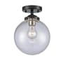 Innovations Lighting Beacon Single Light 8" Wide Semi-Flush Ceiling Fixture Oil Rubbed Bronze / Clear
