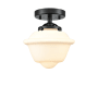 Innovations Lighting Small Oxford 8" Wide Semi-Flush Ceiling Fixture Oil Rubbed Bronze / Matte White