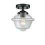 Innovations Lighting Small Oxford 8" Wide Semi-Flush Ceiling Fixture Oil Rubbed Bronze / Clear