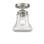 Innovations Lighting Bellmont 6" Wide Semi-Flush Ceiling Fixture with 9" Height Brushed Satin Nickel / Clear