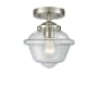 Innovations Lighting Small Oxford 8" Wide Semi-Flush Ceiling Fixture Brushed Satin Nickel / Clear