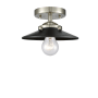 Innovations Lighting Railroad 8" Wide Semi-Flush Ceiling Fixture Brushed Satin Nickel / Matte Black