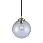 Innovations Lighting Beacon Single Light 8" Wide Mini Pendant Black / Antique Brass / Clear
