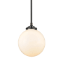 Innovations Lighting Beacon Single Light 8" Wide Mini Pendant with Gloss White Globe Oil Rubbed Bronze / Gloss White
