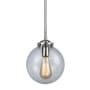 Innovations Lighting Beacon Single Light 8" Wide Mini Pendant Brushed Satin Nickel / Clear