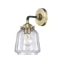 Innovations Lighting Chatham Single Light 11" Tall Bathroom Sconce Black Antique Brass / Clear