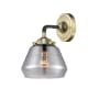 Innovations Lighting Fulton Single Light 9" Tall Bathroom Sconce Black Antique Brass / Smoked