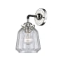 Innovations Lighting Chatham Single Light 11" Tall Bathroom Sconce Black Polished Nickel / Clear