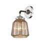 Innovations Lighting Chatham Single Light 11" Tall Bathroom Sconce Black Polished Nickel / Mercury