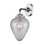 Innovations Lighting Geneseo Single Light 12" Tall Bathroom Sconce Black Polished Nickel / Clear Crackle