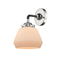Innovations Lighting Fulton Single Light 9" Tall Bathroom Sconce Black Polished Nickel / Matte White Cased