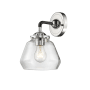 Innovations Lighting Fulton Single Light 9" Tall Bathroom Sconce Black Polished Nickel / Clear
