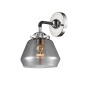 Innovations Lighting Fulton Single Light 9" Tall Bathroom Sconce Black Polished Nickel / Smoked