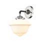Innovations Lighting Small Oxford Single Light 9" Tall Bathroom Sconce Black Polished Nickel / Matte White Cased