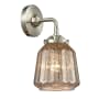 Innovations Lighting Chatham Single Light 11" Tall Bathroom Sconce Brushed Satin Nickel / Mercury