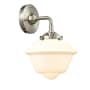 Innovations Lighting Small Oxford Single Light 9" Tall Bathroom Sconce Brushed Satin Nickel / Matte White Cased