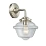 Innovations Lighting Small Oxford Single Light 9" Tall Bathroom Sconce Brushed Satin Nickel / Clear