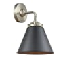 Innovations Lighting Appalachian Single Light 9" Tall Bathroom Sconce Brushed Satin Nickel / Matte Black