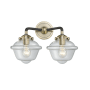 Innovations Lighting Small Oxford 2 Light 16" Wide Bathroom Vanity Light Black Antique Brass / Clear