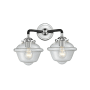 Innovations Lighting Small Oxford 2 Light 16" Wide Bathroom Vanity Light Black Polished Nickel / Clear